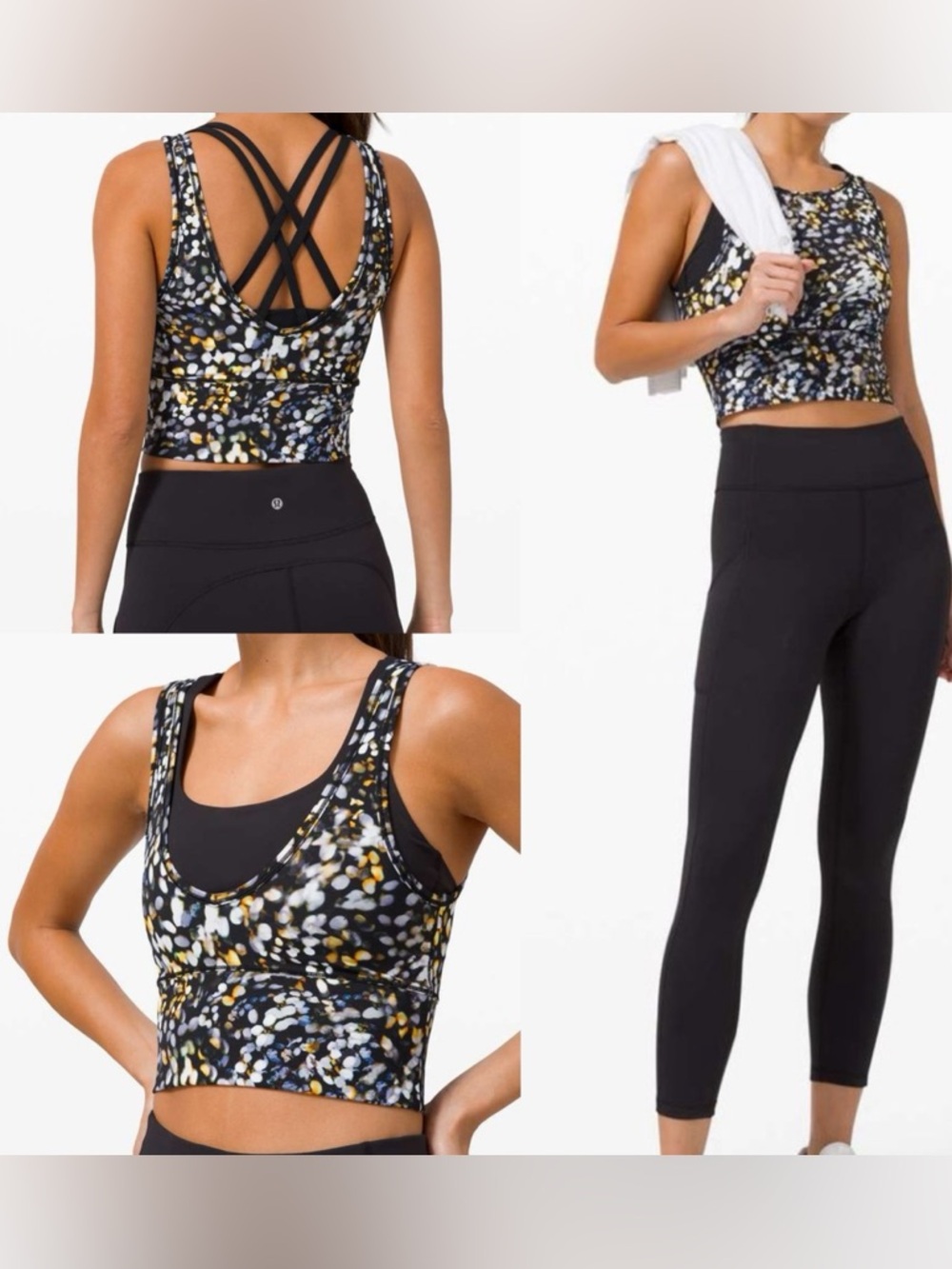 Lululemon Power Pivot Tank Metropolis Glow Multi way 4 high neck reversible